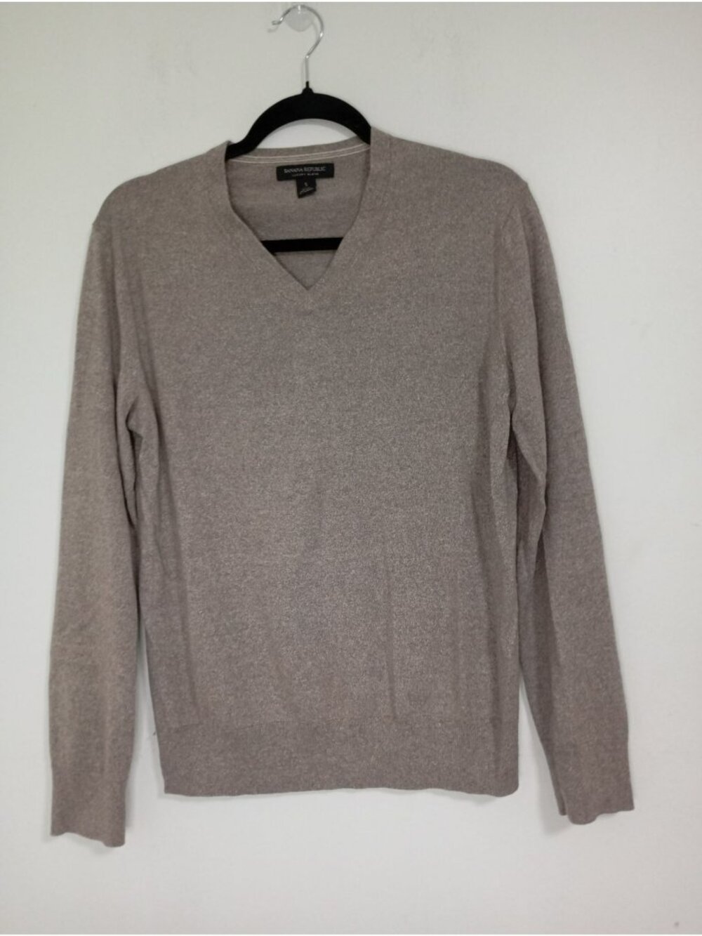 Banana Republic Mens Beige V-Neck Sweater Silk Blend Size S